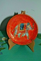 Handmade Hand Painted Small Ceramic Plate Royal Indian Elephant - £13.41 GBP