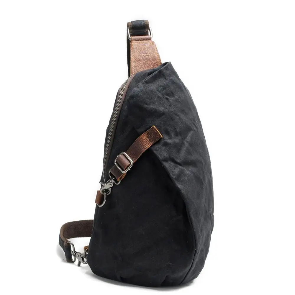 Anti Theft Oil Wax Canvas Chest Bag Casual Travel Crossbody Messenger Bags Water - £34.79 GBP
