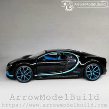 ArrowModelBuild Bugatti Chiron (Black + Blue) Built &amp; Painted 1/24 Model... - $99.99
