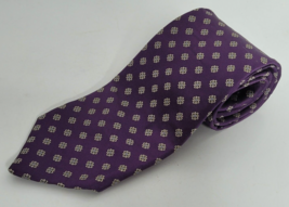 Robert Talbott Caramel Hand Sewn Men&#39;s Silk Purple 57.5&quot; Neck Tie - £15.92 GBP