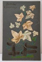 Best Wishes Silk Embellished Flowers Leaves Adamstown PA  Postcard A13 - £7.15 GBP