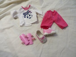 18” Doll Soccer Outfit with Shin Guards and Cleats EUC! - £12.50 GBP