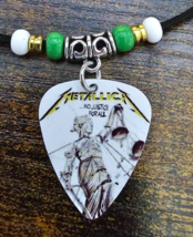 Metallica Justice  Aluminum Guitar Pick Necklace - £9.71 GBP
