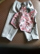 Mothers Day George Size 24 mo 2 piece lot set vest suit pants red gray f... - £15.37 GBP