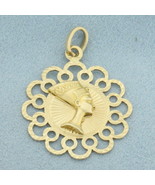 Queen Nefertiti Pendant or Charm in 14k Yellow Gold - $313.75