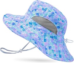 Kids Sun Hat for Girls Mesh Bucket Hat Toddler UV Protection Beach Hat Kids Fish - £18.56 GBP