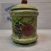 Geo Z Lefton 9&quot; Kitchen Container + Lid Green Fruit 5761 EUC - $25.00