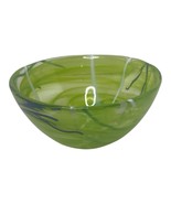 Kosta Boda Glass Bowl Art Green Contrast Lime Signed Hand Made Blown Swi... - $49.00