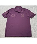 Hugo Boss Polo Shirt Mens XL Purple Big Spellout Logo Slim Fit Preppy Ca... - $39.59