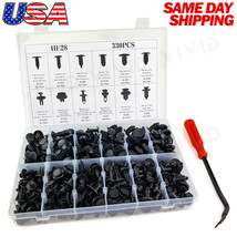 330pc Plastic Rivets Fastener Fender Bumper Push Clips with Tool for Ford SUVs - £16.61 GBP