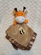 Circo  Giraffe &amp; Bee Brown Orange Chevron Baby Security Blanket Lovey Plush Toy - £8.96 GBP