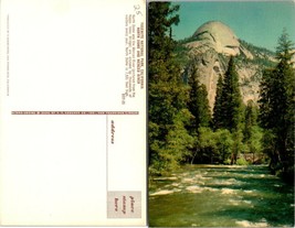 California Yosemite National Park North Dome Merced River Pines Vintage Postcard - £7.35 GBP