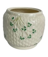 Irish Belleek Vintage Biscuit Barrel Cookie Jar Shamrock White Green NO ... - £43.88 GBP