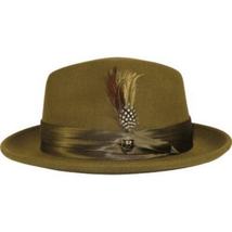 Mens Bruno Capelo Hat Australian Wool Crushable Fedora Giovani Olive Green UN111 image 6