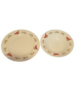 Gibson Winter Birds Cardinal Holly Berry Christmas 10&quot; Dinner Plate &amp; So... - £27.26 GBP