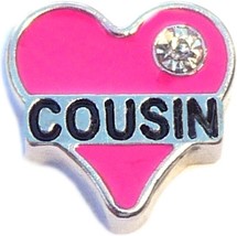 Cousin Pink Heart Floating Locket Charm - £1.90 GBP