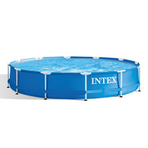 Intex 28211EH 12&#39; x 30&quot; Metal Frame Round Above Ground Swimming Pool wit... - £194.23 GBP
