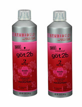 Lot 2 ~ Schwarzkopf GOT2B 2SEXY Voluptuous Volume Hairspray Studio Size 12 Oz Ea - £46.70 GBP