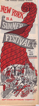 1959 New York Summer Festival Calendar Of Events - £15.94 GBP