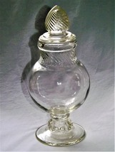 1900 Drugstore Apothecary Candy Jar Clear Glass w/Swirl Bullet Lid 11&quot; - £469.06 GBP