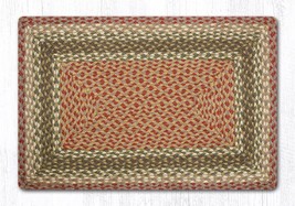 Earth Rugs RC-24 Olive Burgundy Gray Oblong Braided Rug 20&quot; x 30&quot; - £38.69 GBP