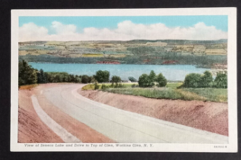 Seneca Lake View &amp; Drive to Top of Glen Watkins New York NY UNP Postcard c1930s - £6.31 GBP