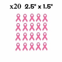 x20 Breast Cancer Ribbons Pink Awareness Pack Vinyl Decal Stickers 2.5&quot; ... - £10.38 GBP