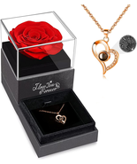 Preserved Rose &amp; Necklace: Valentine&#39;s Day Gift for Her - £26.28 GBP