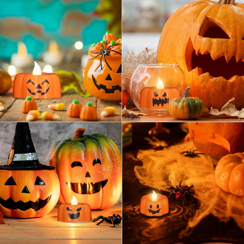 Eldnacele Halloween Pumpkin Lights Flameless Candles 6H Timer, Battery Operated  Item image 7