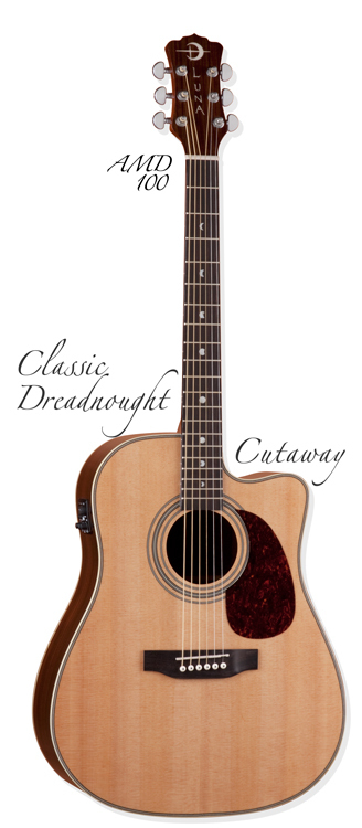 NEW Luna Americana Classic Cutaway A/E Guitar - $349.00