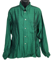 VTG Dunbrooke Sportswear Mens Green Button Shirt Long Sleeve Size Large  16 1/12 - $14.25