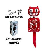 CLASSIC RED KIT CAT CLOCK 15.5" Free Battery MADE IN USA Kit-Cat Klock R... - $69.99