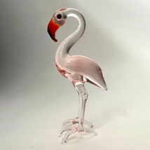 Murano Glass, Handcrafted Unique Lovely Pink Flamingo Figurine, Size 1 - $21.97