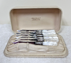 Boxed Lot 6 Landers Frary &amp; Clark Mother Of Pearl Sterling Banded Handle... - $64.35
