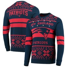 NFL Licensed Men&#39;s New England Patriots Navy/Red Light Up Ugly Sweater - $54.75