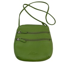 Stone Mountain Crossbody Purse Bag Green Pebble Leather 8&quot; x 7&quot;  - $29.00