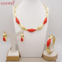 Italy Simple Jewelry Dubai Gold Color Plated Jewelry Sets For Women Hight Qualit - £89.65 GBP