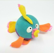 4&quot; Vintage 1996 Tyco Zooballs Neon Green Orange Fish Stuffed Animal Plush Toy - £18.98 GBP