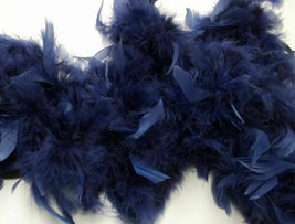 Navy Blue 45 gm 6 Ft Masquerade Bachelorette Chandelle Feather Boa - £5.41 GBP