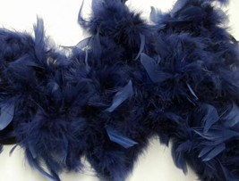 Navy Blue 45 gm 6 Ft Masquerade Bachelorette Chandelle Feather Boa - £5.53 GBP