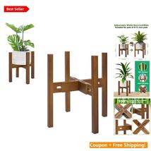 Eco-Friendly Adjustable Plant Holder for 8 to 12 Inch Pots – Sturdy Bamb... - $45.49