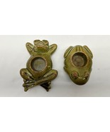 Vintage Set of 2 PartyLite Frogs Votive Candle Tea Light Holder Decor Wh... - $23.01 CAD