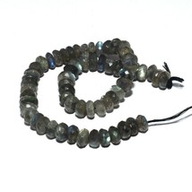 Labradorite Faceted Rondelle Beads 9.5 inch Briolette Natural Loose Gemstone - £7.14 GBP