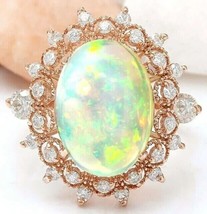 2Ct Oval Cut Lab Created Opal Wedding Engagement Ring 14K Rose Gold Plated - £118.63 GBP