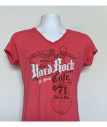 Hard Rock Cafe St Louis V Neck T Shirt Womens Juniors Large Pink All is One - £17.17 GBP