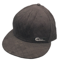 Vintage New Era OSIRIS Black Faux Suede Diamond Pattern Fitted Hat Size 7 1/2 - £31.74 GBP
