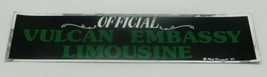 Star Trek Official Vulcan Embassy Limousine Foil Bumper Sticker NEW UNUSED - £3.17 GBP