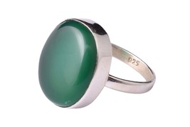 925 Argento Sterling Verde Onice Gemme Fatto a Mano Oro Rosa / Placcato Oro Ring - £36.63 GBP+