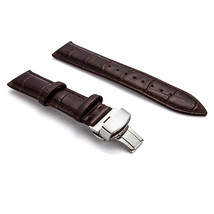 22mm Genuine Leather Watch Band Strap Fits PAM MARINA GMT Brown Deployment-Z58 - £16.77 GBP