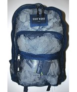 Mesh Backpack NAVY Pack See Through School Bag Clear Sports Gym Free Shi... - £14.00 GBP